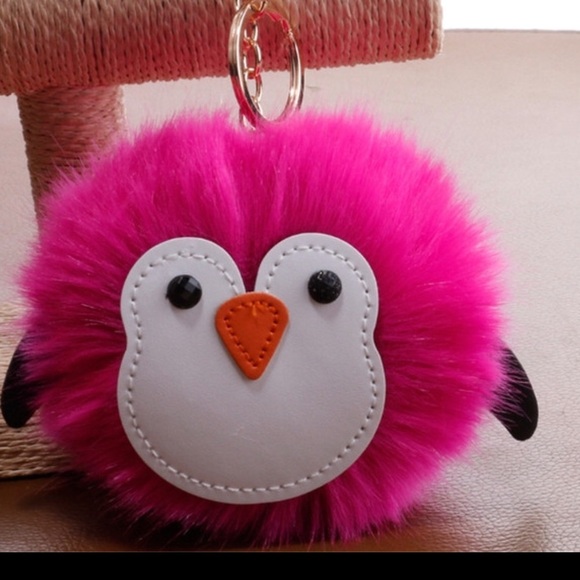 🌷Rose Gold Puffy Pink Penguin Keychain 🎀 - Picture 2 of 2